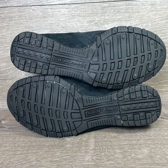 Skechers Bikers Zippiest Women’s Size 8 Black Leather Ankle Boots - Picture 8 of 11